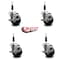 Service Caster 3.5'' Phenolic Swivel 7/8'' Expanding Stem Caster Set with Brake, 4PK SCC-EX20S3514-PHS-TLB-78-4 - alternate 3